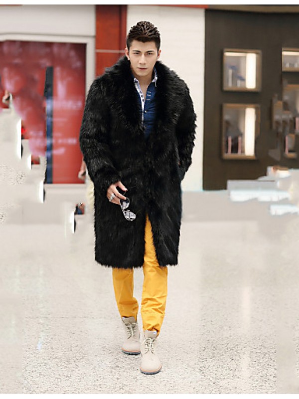 Men Fox Fur / Faux Fur Outerwear , Lined