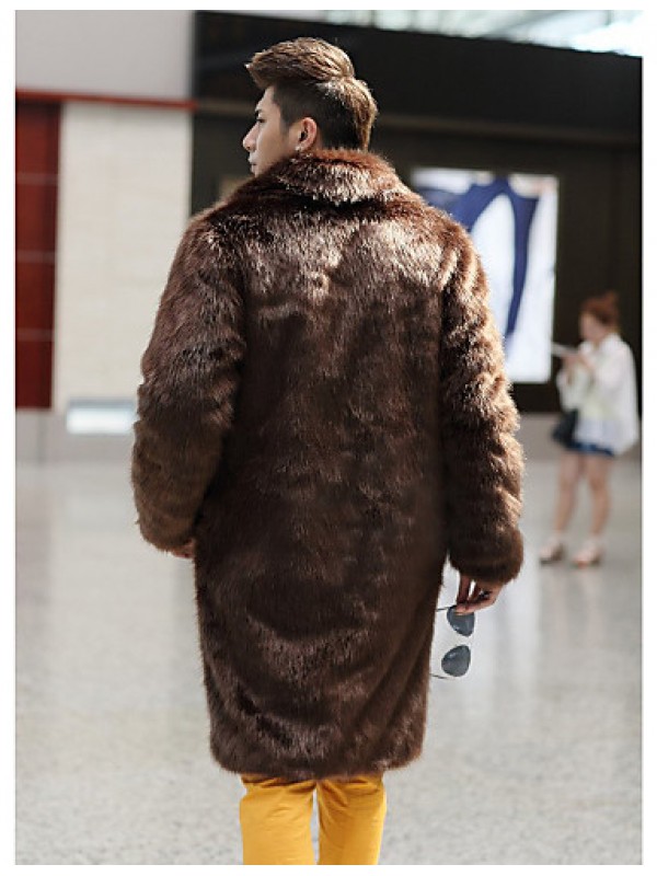 Men Fox Fur / Faux Fur Outerwear , Lined