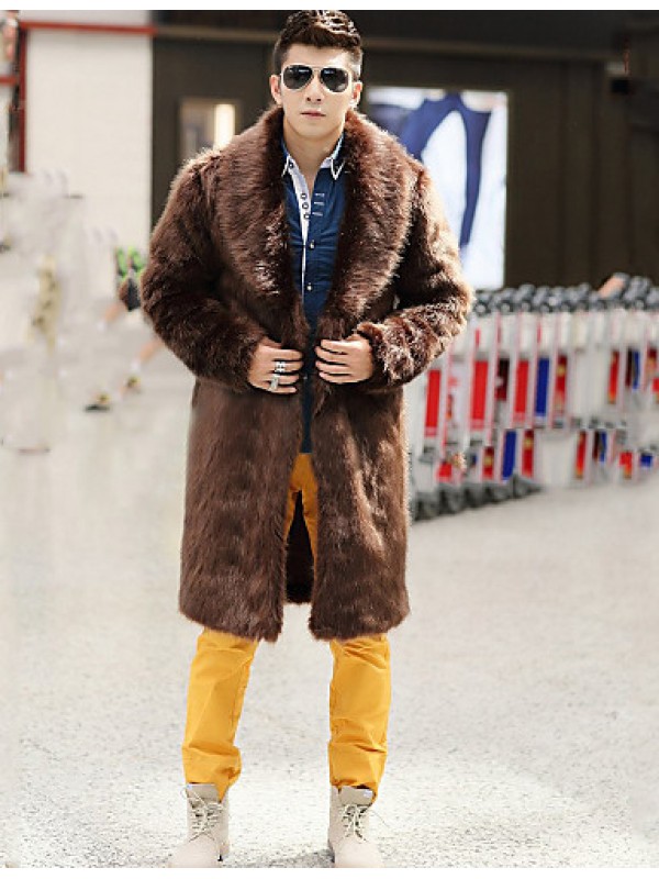 Men Fox Fur / Faux Fur Outerwear , Lined