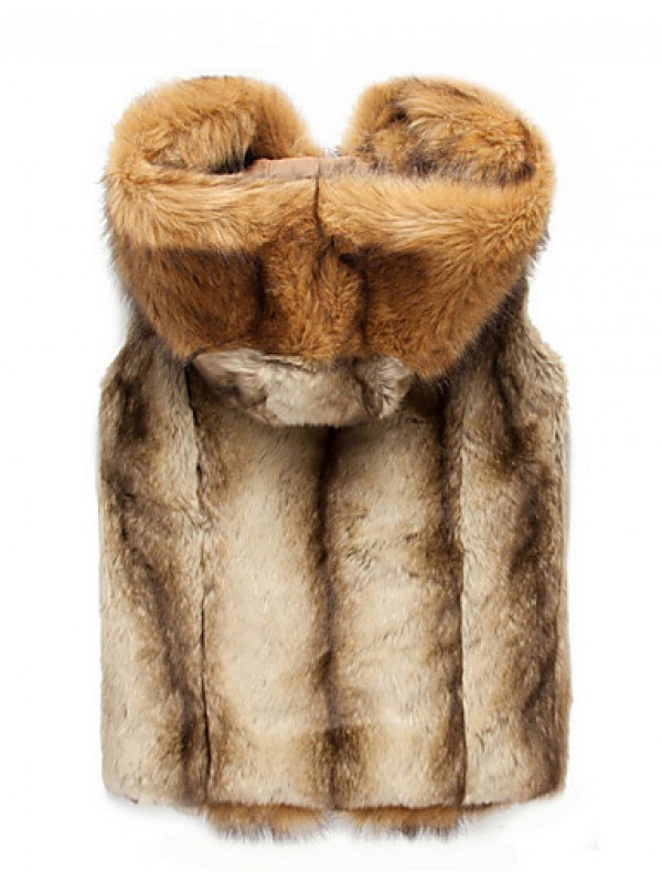 Men Fox Fur / Faux Fur Outerwear / Top , Lined