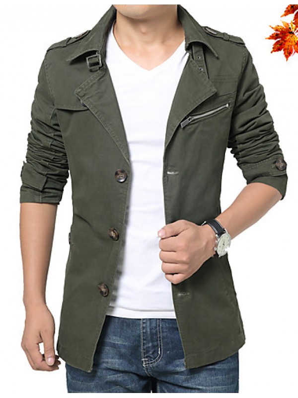 Men's new winter men jackets windbreaker pure color coat blazer HXTX-5793