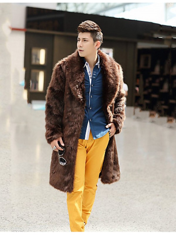 Men Fox Fur / Faux Fur Outerwear , Lined