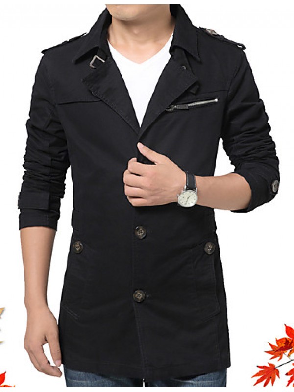 Men's new winter men jackets windbreaker pure color coat blazer HXTX-5793