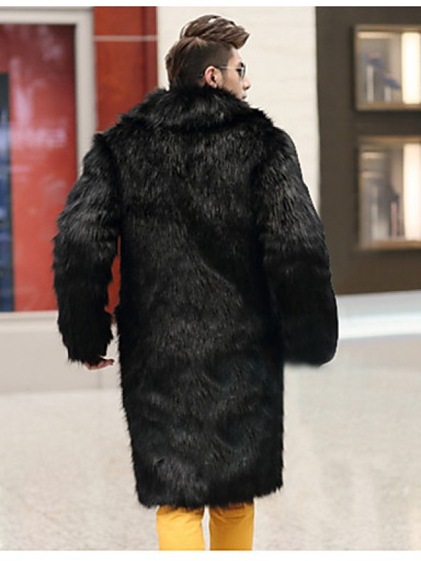 Men Fox Fur / Faux Fur Outerwear , Lined