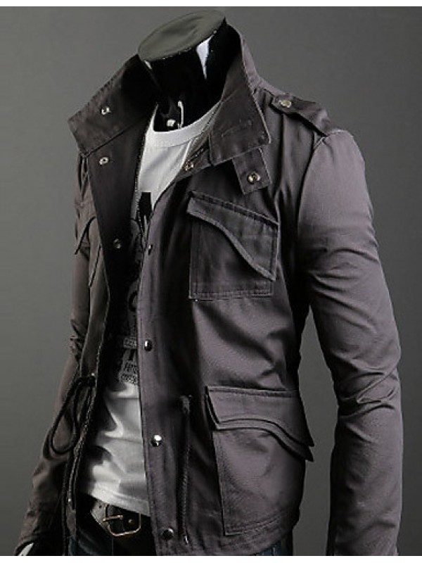 Trendy Autumn Winter Slim Trench Coat Men Cotton Zipper Outerwear Keep Warm Comfortable Jackets Plus Size GESE1